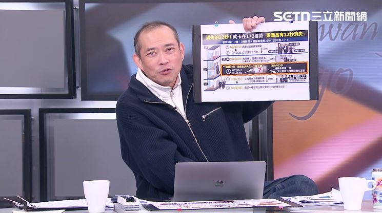 康仁俊以圖卡方式說明黃國昌帶走機密一事。（圖／前進新台灣）