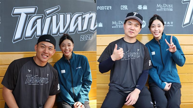 羅嘉翎還與戴培峰、江坤宇等球員合照。（圖／翻攝自羅嘉翎Threads）