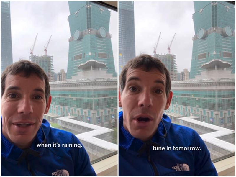 艾力克斯霍諾德爬台北101延期，親自拍片吐心聲。（圖／翻攝自IG）