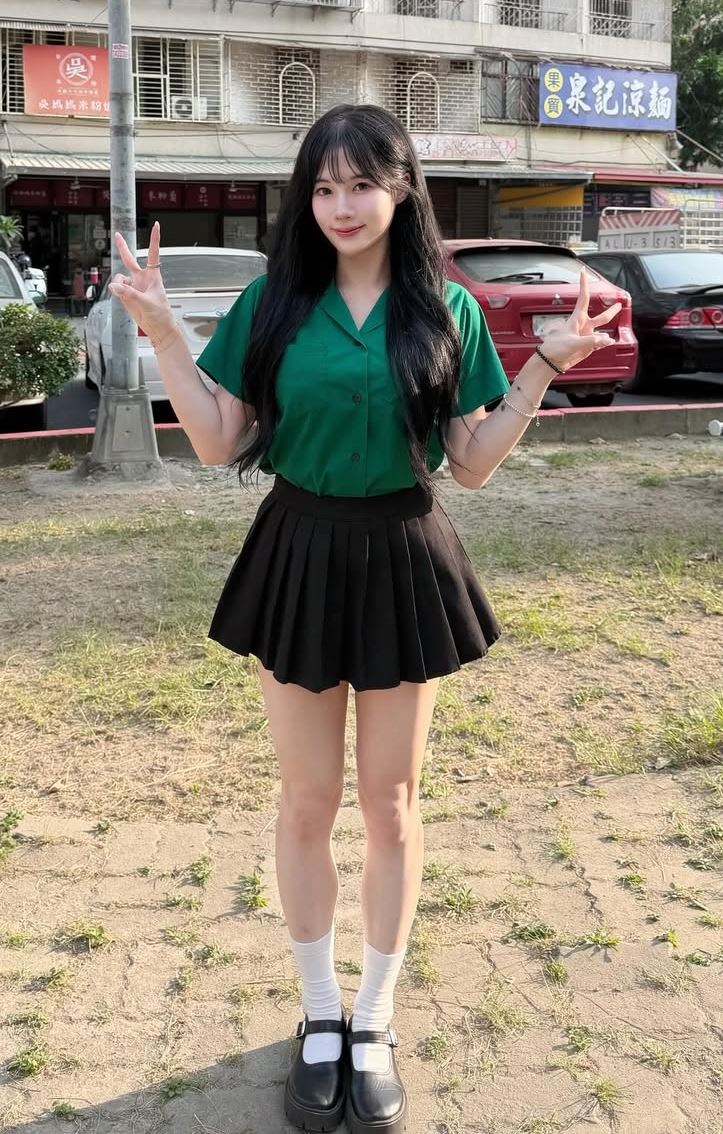 Mingo還曾經穿北一女的「小綠綠」制服相當接地氣。（圖／翻攝自IG @_min_go）