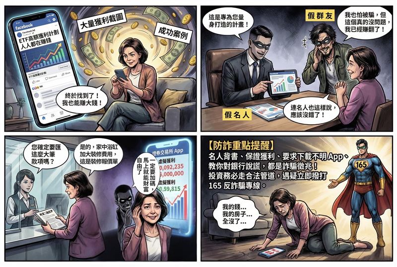 新北婦誤信「假冒名人投資」話術，將名下2間房屋抵押借款，損失金額超過2000萬元。（圖／翻攝畫面）