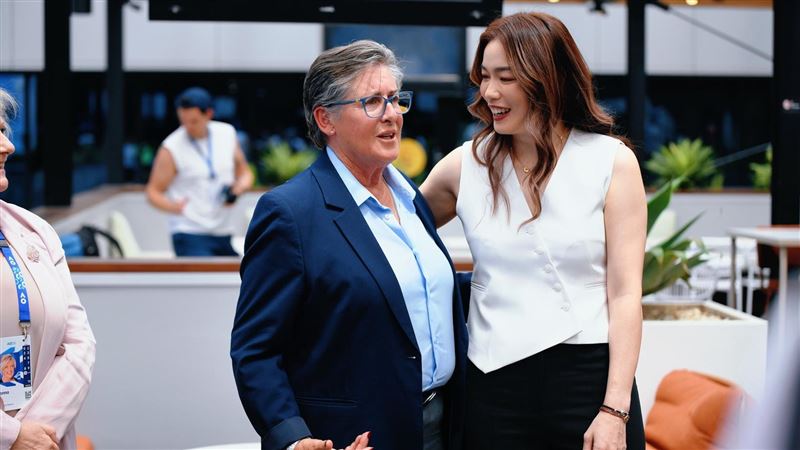 台灣網球名將詹詠然在澳網舉辦退休儀式。（圖／Joyce Lau提供）