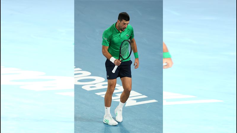 喬科維奇（Novak Djokovic）拿下個人生涯大滿貫第400勝。（圖／翻攝自X平台 @AustralianOpen）