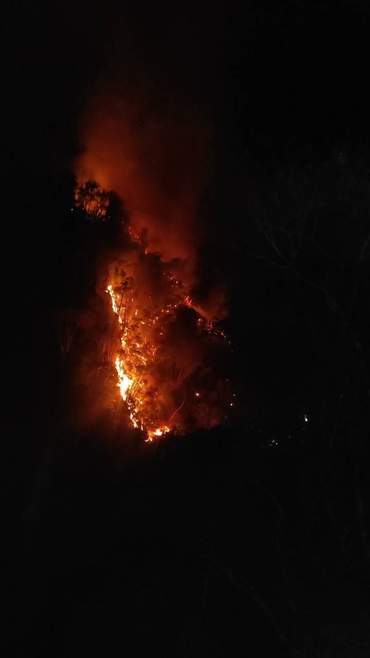 南投仁愛鄉萬大部落附近發生山林火警。（圖／民眾提供）