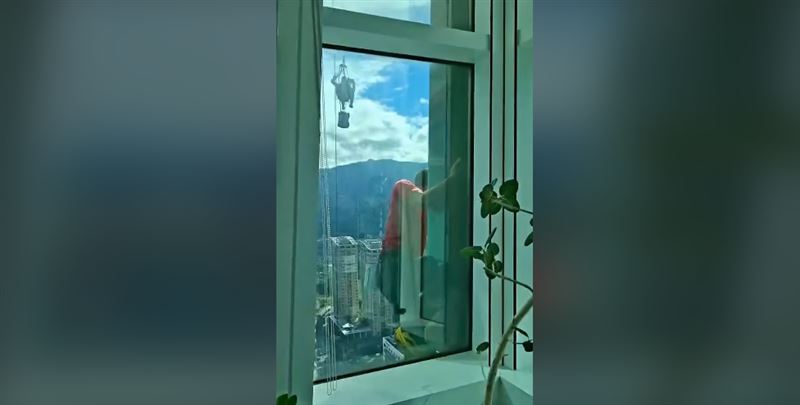 霍諾德成功登頂101　德國在台協會曝光他經過33樓時的視角。（圖／翻攝自German Institute Taipei 德國在台協會）