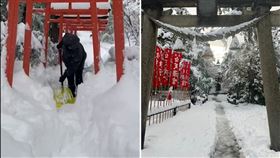 知名觀光地金澤市累積雪量已超越往年同期平均的九倍，圖為金澤神社。（圖／翻攝自X平台 @kanazawa_shrine）