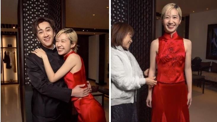 Lulu、陳漢典文定　全黑龍袍紅色鳳裙曝光