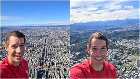 艾力克斯．霍諾德（Alex Honnold）在101頂端的新自拍。（圖／取自臉書）