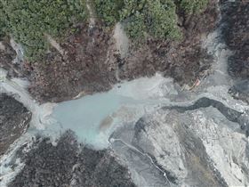 馬太鞍溪堰塞湖1月25日影像。（圖／林保署花蓮分署提供）