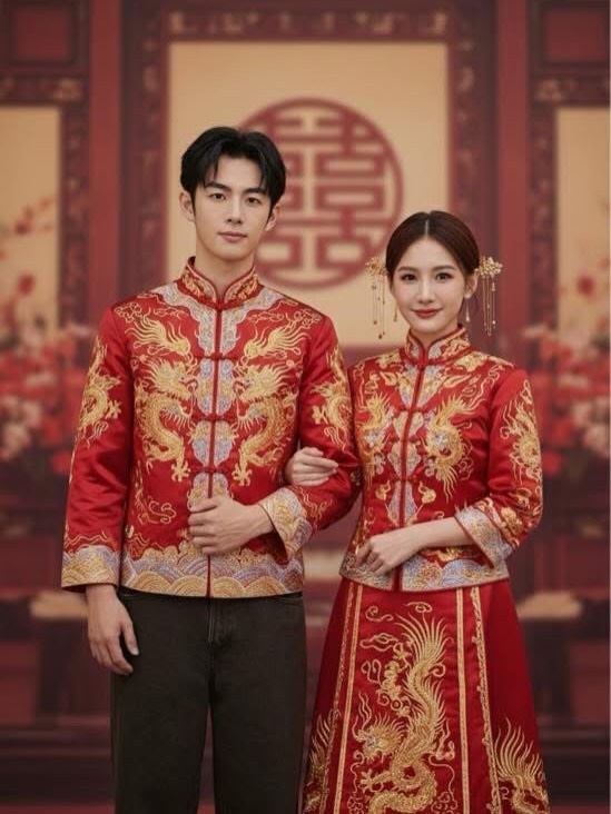 安心亞（右）與蕭子墨（左）一系列結婚照曝光。（圖／翻攝自林孝謙IG）