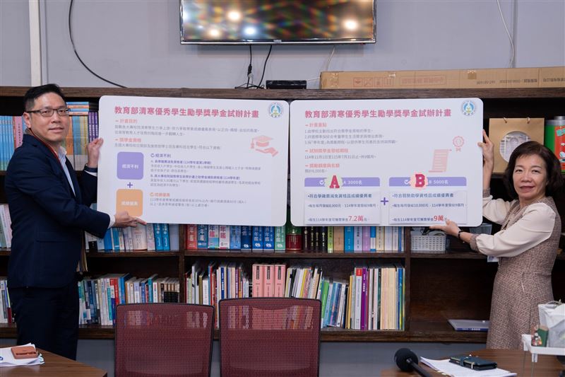 教育部試辦大專校院「清寒優秀學生勵學獎學金」計畫。（圖／教育部提供）