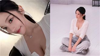 蔡瑞雪「胸器」放大招！中空衣洩深溝曝光