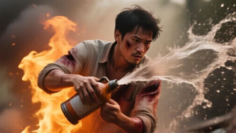 鄭男因懷疑妻子外遇，潑汽油縱火害燒傷，判刑5年2月定讞。（示意圖／AI生成圖）