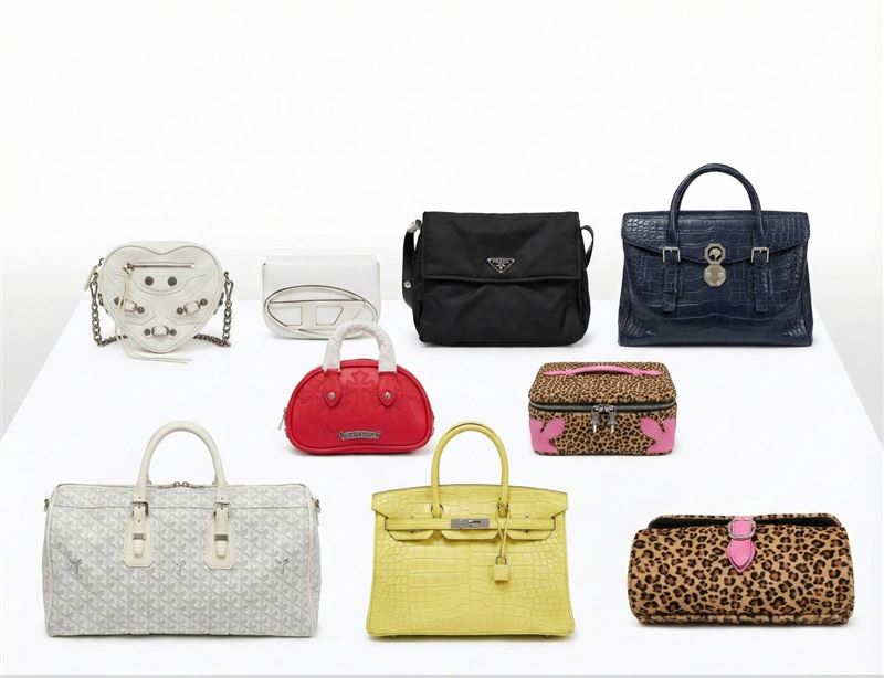 多款名牌二手包，包括巴黎世家、GOYARD等。（圖／翻攝畫面）