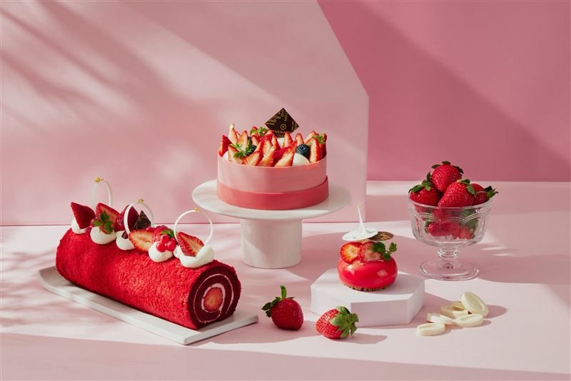 台北喜來登The Deli「莓好時節」草莓系列甜點。（圖／飯店旅宿業者提供）