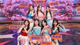 安芝儇（下排左起﹚、南珉貞、Mingo、李貞潤；李晧禎（上排左起）、金賢姈、金泰琳。（圖／民視提供）