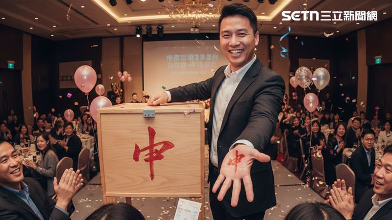 買彩券或抽獎時，對著寫有「中」字的掌心哈一口氣，並在心中強烈默念「我一定中大獎！」（圖/AI生成示意圖)