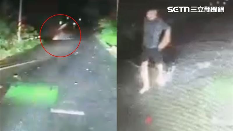 目擊證人報案時證稱，有男子（指李男）曾爬上來求救，說他有妻子跟小孩在車上，並請他幫忙照明，之後他反覆來回查看後，就未再爬上來。（圖／翻攝畫面）