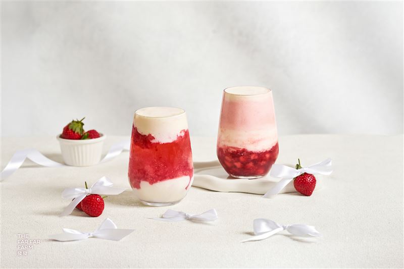 奶蓋尬草莓粉嫩來襲！白雪莓莓夢幻登場。（圖／品牌業者提供）