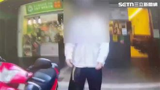 藥局男員工代為出面向警方陳述中年男子騷擾過程。（圖／翻攝畫面）