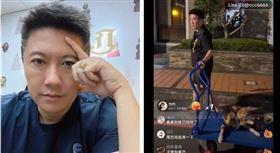 賓賓哥直播將流浪狗從醫院接回公司暫養的過程。（翻攝自臉書）