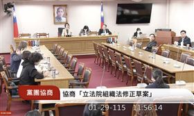 助理費除罪化黨團協商，爭執一小時後因雙方無共識，後續依立法院相關規定處理。（圖／翻攝自國會頻道）