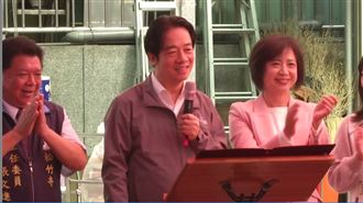 賴清德台中參香　突指台下喊：川普也來了