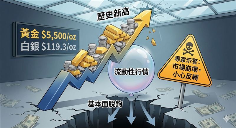 金價狂飆17萬創新高!專家卻發毛喊市場已崩壞,揭恐怖下場示警:恐雪崩反轉(圖/AI生成圖)