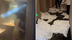 中國遊客亂用衣架 釀「水淹飯店兩層樓」遭求償72萬（圖／翻攝自微博）