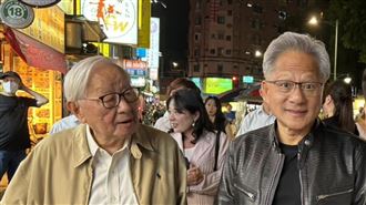 黃仁勳親提神祕紙盒　拜會張忠謀