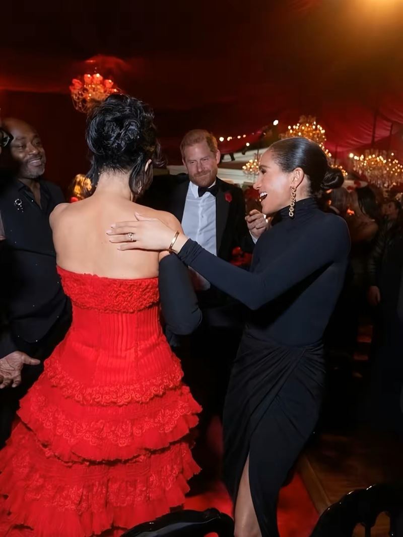 英國哈利王子和妻子梅根受邀參加金卡戴珊（Kim Kardashian）母親的生日派對。（圖／翻攝自X平台）