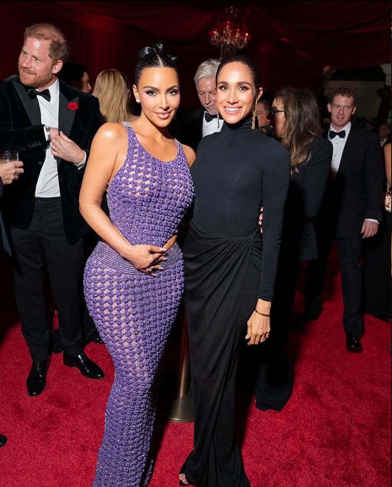 英國哈利王子和妻子梅根受邀參加金卡戴珊（Kim Kardashian）母親的生日派對。（圖／翻攝自X平台）