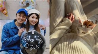 謝京穎懷雙胞胎　愛貓護肚舉動萌翻網