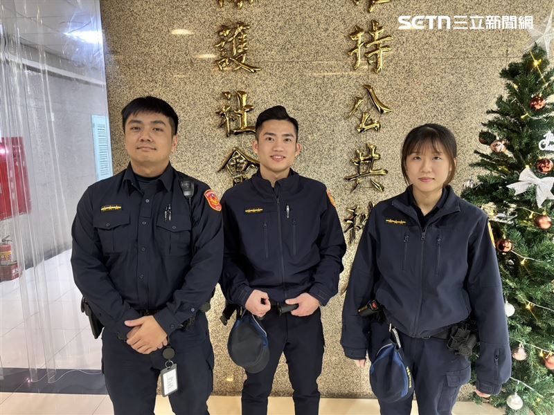 北市廖姓通緝犯在旅館玩躲貓貓，游姓警員（中間者）在閣樓找到他。（圖／翻攝畫面）