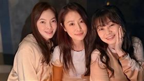 曾馨瑩（左）現身林心如（中）的生日聚會。（翻攝loveruby_official IG）