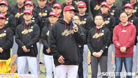 2026樂天桃猿春訓開訓，總教練曾豪駒致詞。（圖／記者劉彥池攝影）