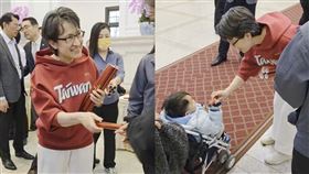 副總統蕭美琴現身總統府敞廳發放馬年春聯（圖／翻攝畫面）