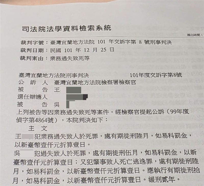 14年前宜蘭地院過往判決指出，計程車司機明知乘客酒醉仍丟包於高速公路匝道，構成業務過失致死，成為本案重要對照。（圖／記者李宜樺攝影）