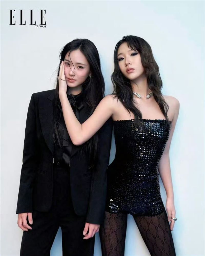 小S的大女兒與二女兒許曦文（Elly）、許韶恩（Lily）合體登上《ELLE》二月號封面。（圖／ELLE）