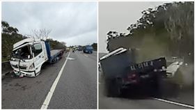 國道,寶山,撞擊,路肩（圖／翻攝畫面）