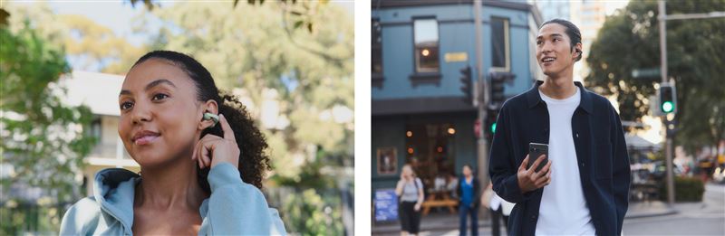 LinkBuds Clip開放式的聆聽設計維持配戴者對外的感知能力，同時保有傳遞自然、寬廣、忠於原音的音效表現