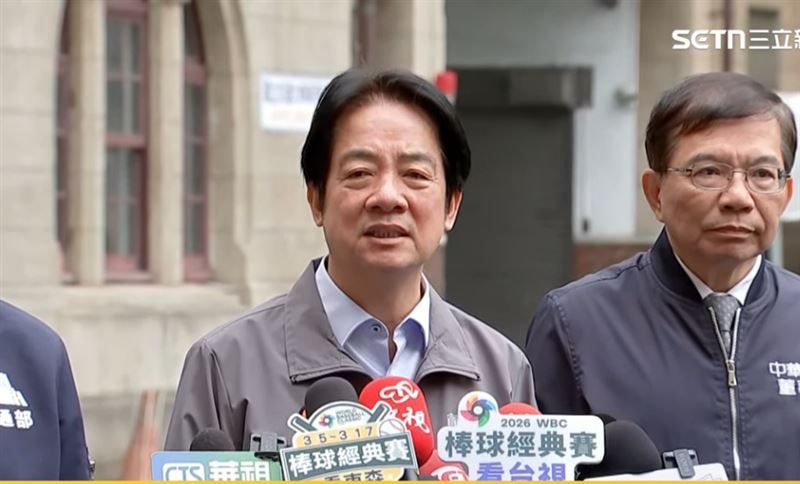 賴清德總統今（2）日赴台北北門郵局慰勉快捷郵件投遞同仁。（圖／翻攝畫面）