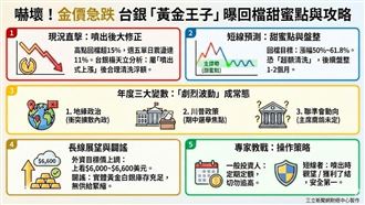 嚇壞！金價慘跌　 回檔「甜蜜點」曝光