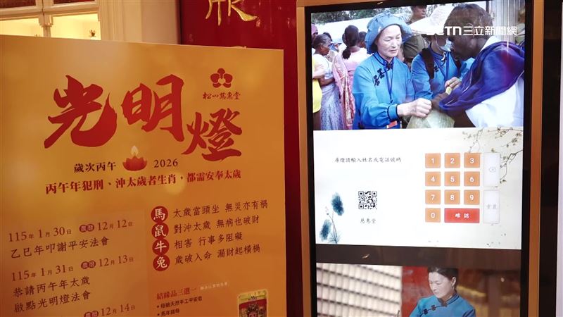 松山慈惠堂開放點燈，並備有尋燈機