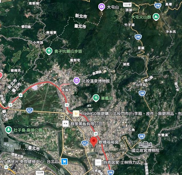 輝達落腳北士科天註定？福裕宮土地公「一個決定」留住兆元風水。【雙龍搶珠】、【大屯山靠山】、【萬鳥朝拜】3大風水曝光。（圖／翻攝自GOOGLE 地圖）