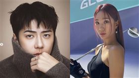EXO世勳近期被爆出疑似熱戀高爾夫球女神。（圖／翻攝自IG @oohsehun、_hyunju.__）