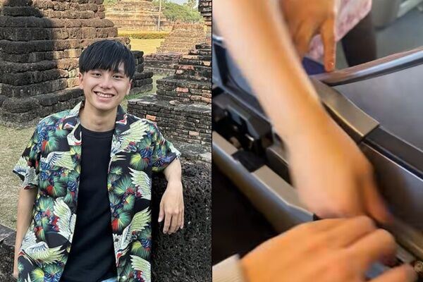 旅遊部落客kkdkkn飛機上「挑戰摸空姐手」遭炎上，爽喊：流量太舒服。（圖／翻攝自玩走日本臉書）