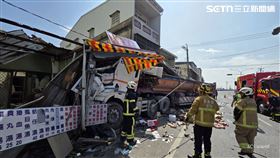 嘉義縣朴子市,早餐店,砂石車,車禍,（圖／翻攝畫面）