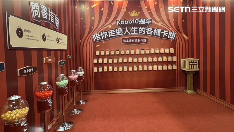 現場打造大型籤詩互動牆及10週年紀念拍照打卡活動。（圖／樂天Kobo提供）