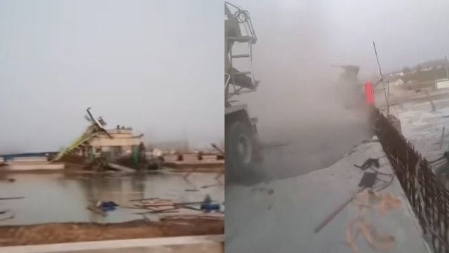 事發當日工人曾留言「打完灰收拾一下就放假」，不料發生憾事。(圖/翻攝微博)